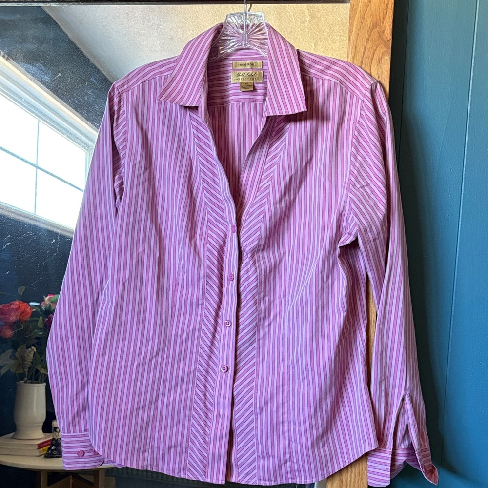 Gold Label Investments Pink & White Striped Button-Up Shirt